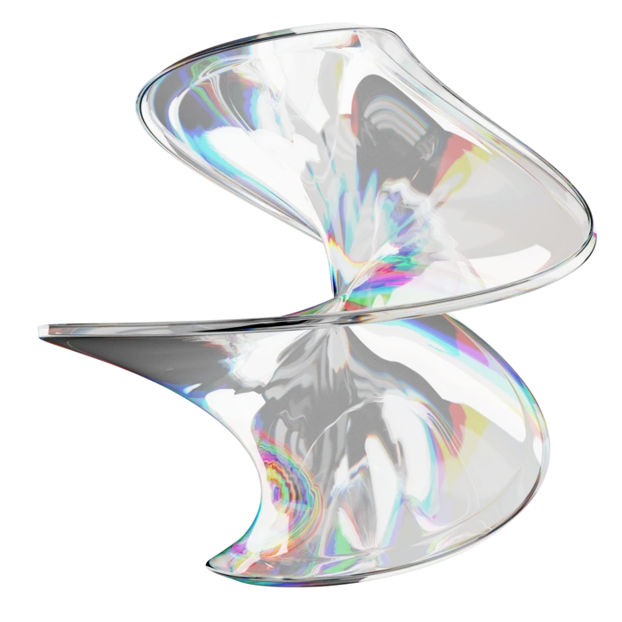 Chrome twist sculpture